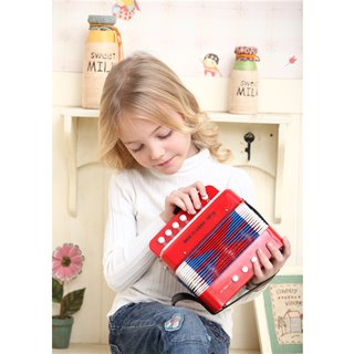 Accordeon met muziekboekje - blauw
